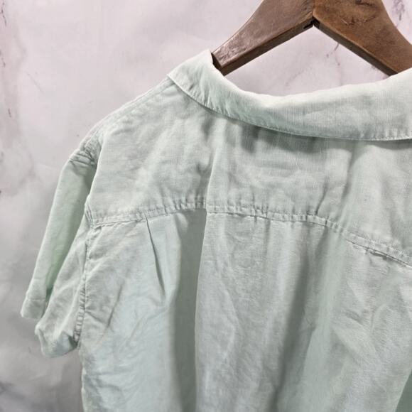 Chubbies Shirt Mens Small Blue Linen Short Sleeve Dad Fit Button Loop Collar - Picture 7 of 14